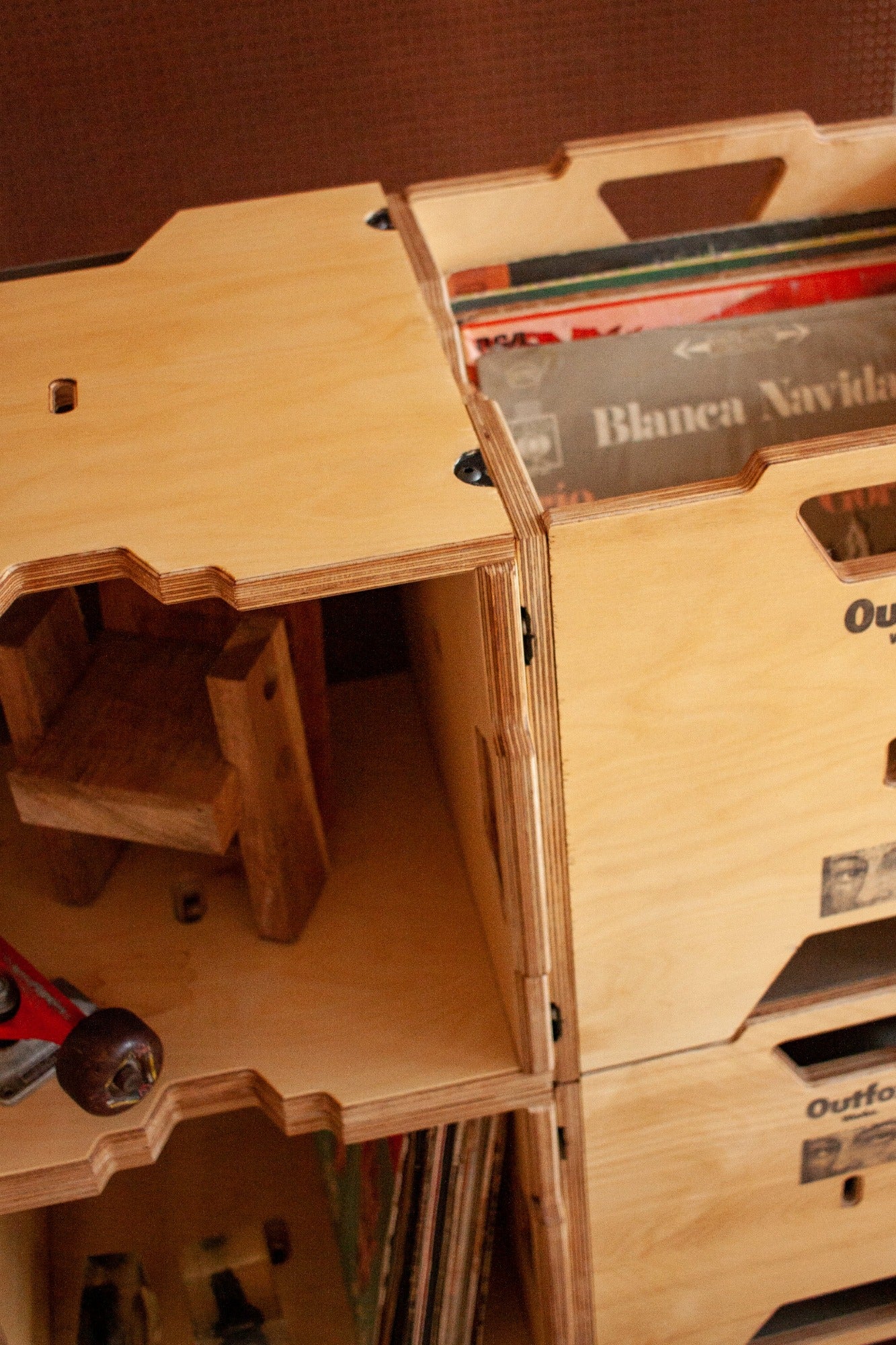Caja de madera apilable para discos de vinilo/LP para un excelente  almacenamiento y exhibición de su colección de álbumes. -  México